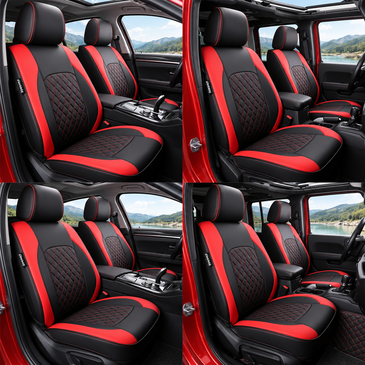 iCover® 9-Piece Universal Fit Leather Car Seat Cover Set