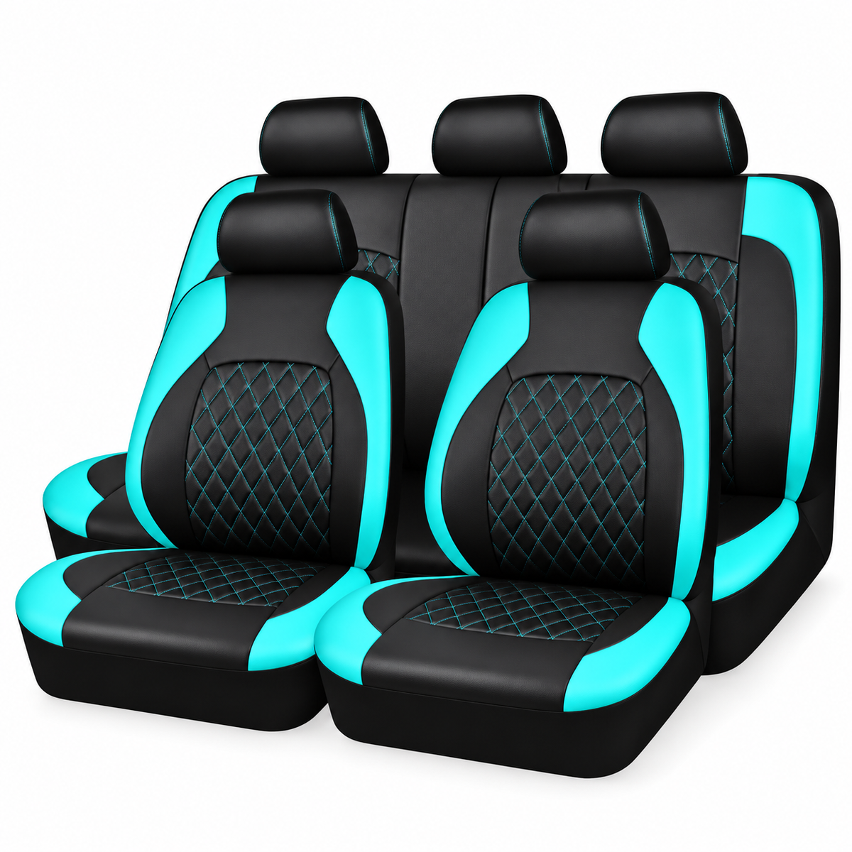 iCover® 9-Piece Universal Fit Leather Car Seat Cover Set
