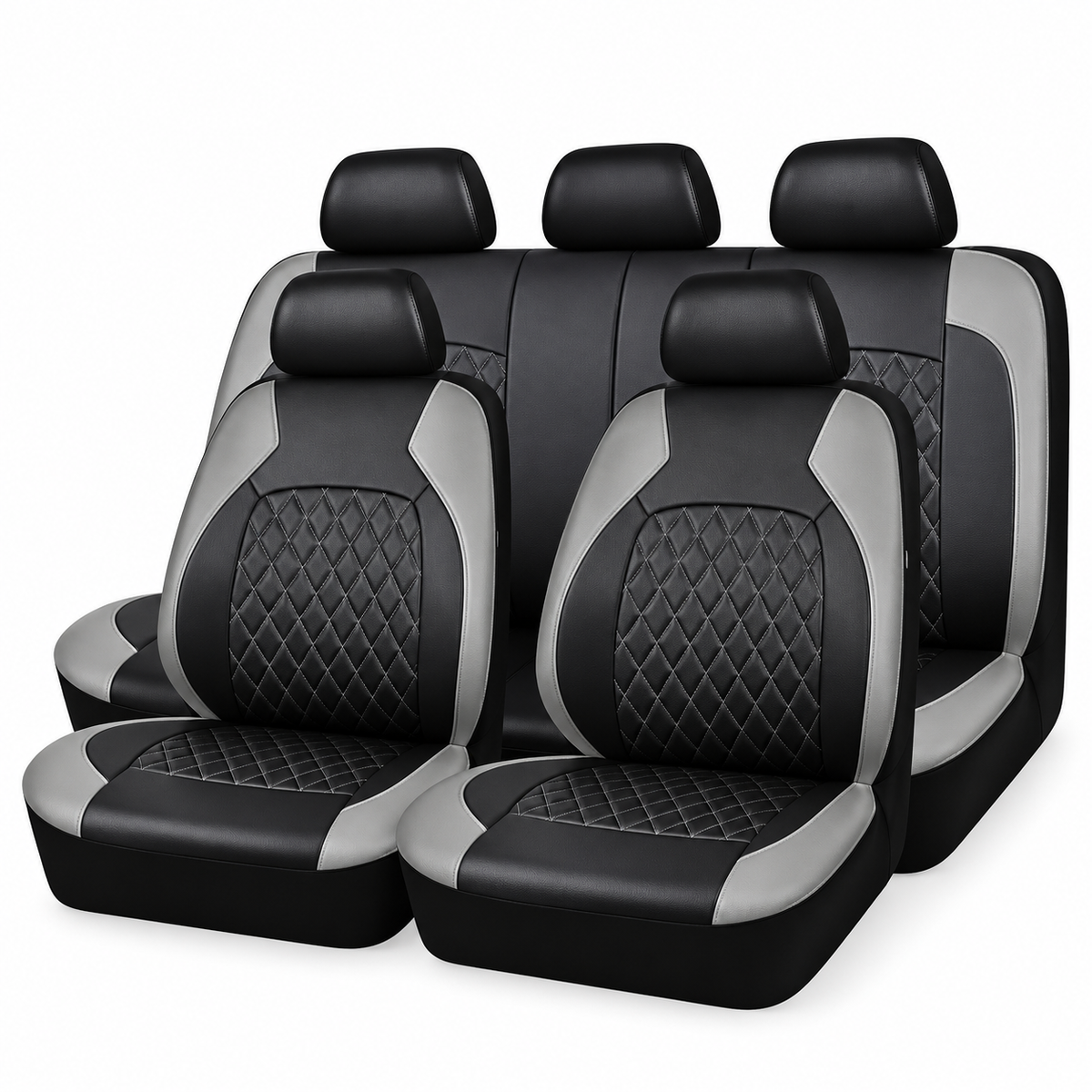 iCover® 9-Piece Universal Fit Leather Car Seat Cover Set