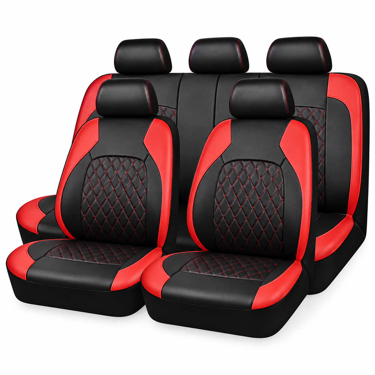 iCover® 9-Piece Universal Fit Leather Car Seat Cover Set
