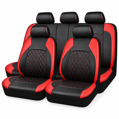 iCover® 9-Piece Universal Fit Leather Car Seat Cover Set