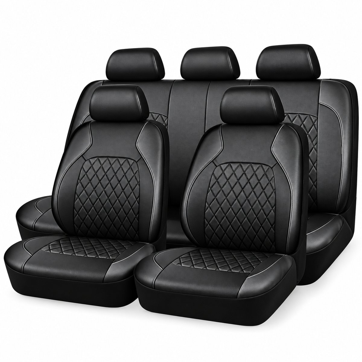 iCover® 9-Piece Universal Fit Leather Car Seat Cover Set