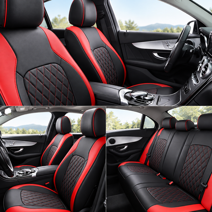 iCover® 9-Piece Universal Fit Leather Car Seat Cover Set