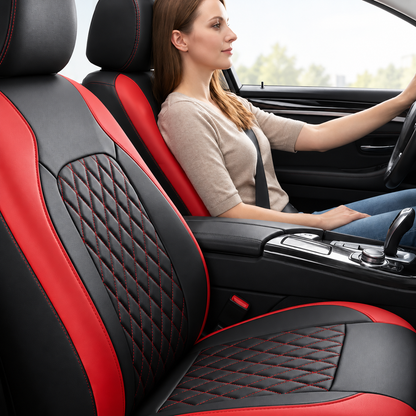 iCover® 9-Piece Universal Fit Leather Car Seat Cover Set