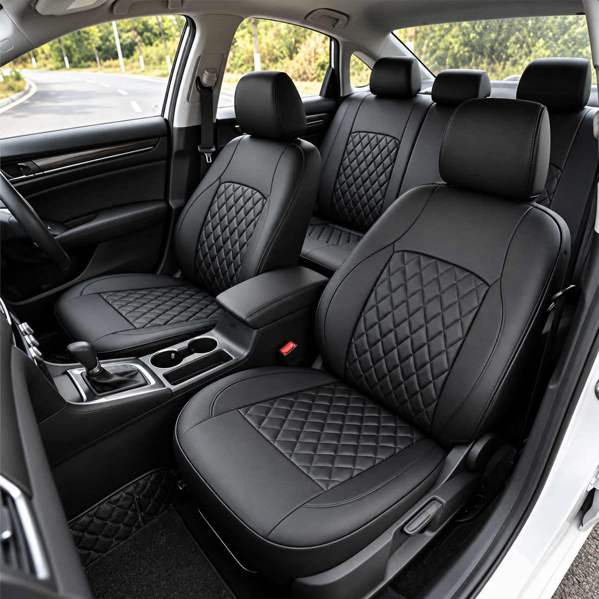 iCover® 9-Piece Universal Fit Leather Car Seat Cover Set