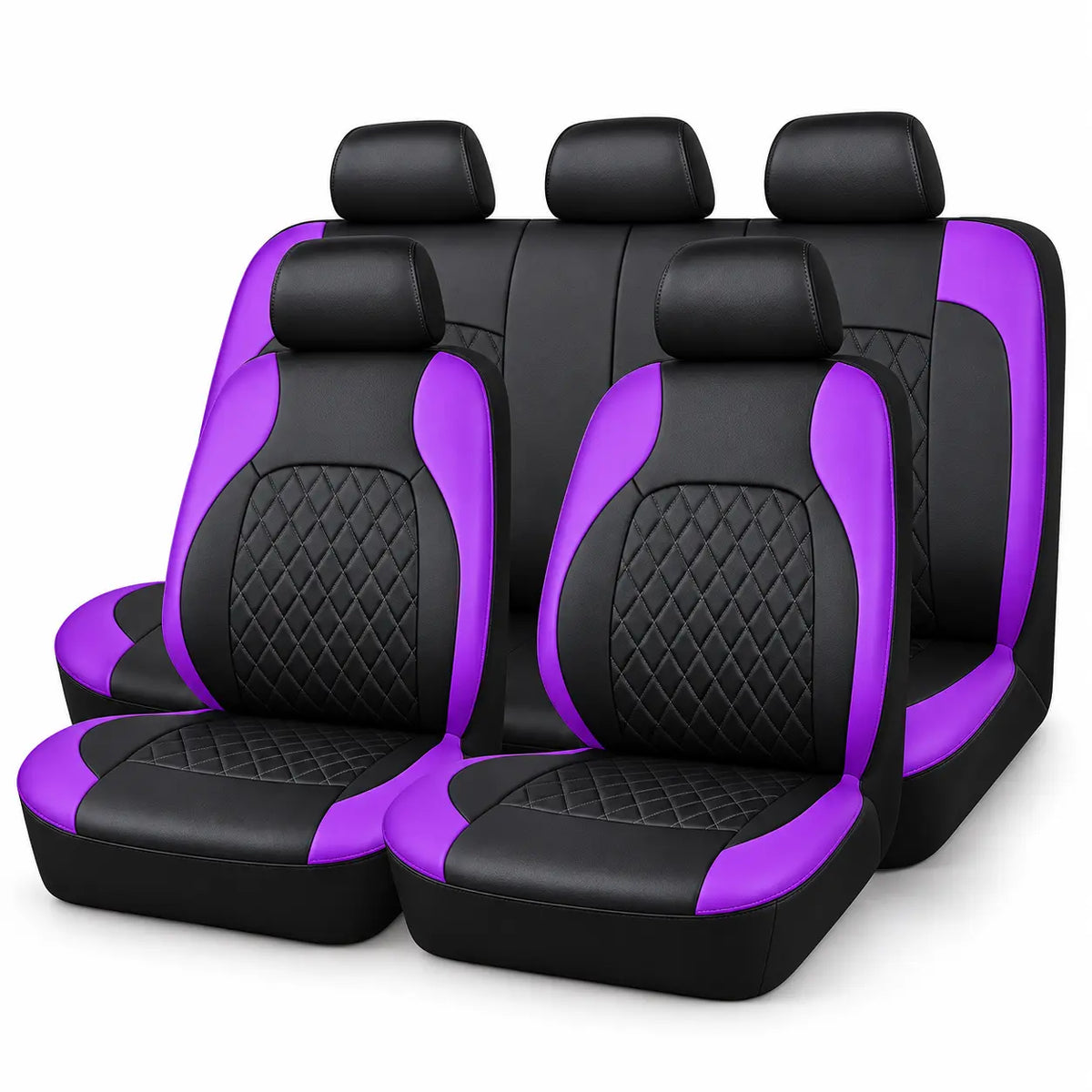 iCover® 9-Piece Universal Fit Leather Car Seat Cover Set