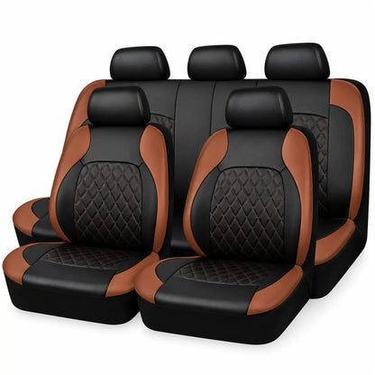 iCover® 9-Piece Universal Fit Leather Car Seat Cover Set